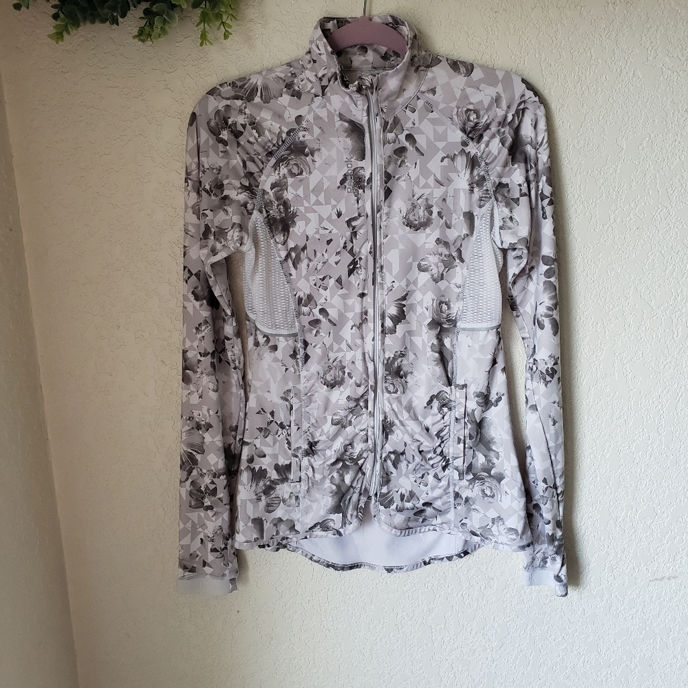 Reebok Light Gray Floral Utility Jacket